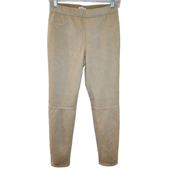 Max Studio Tan Faux Suede Leggings Size M - Picture 1 of 13